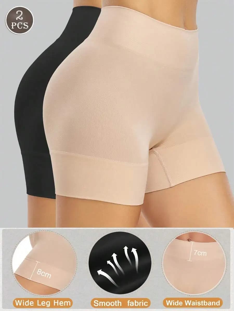 2 pezzi di pantaloncini modellanti da donna, biancheria intima senza cuciture per abiti