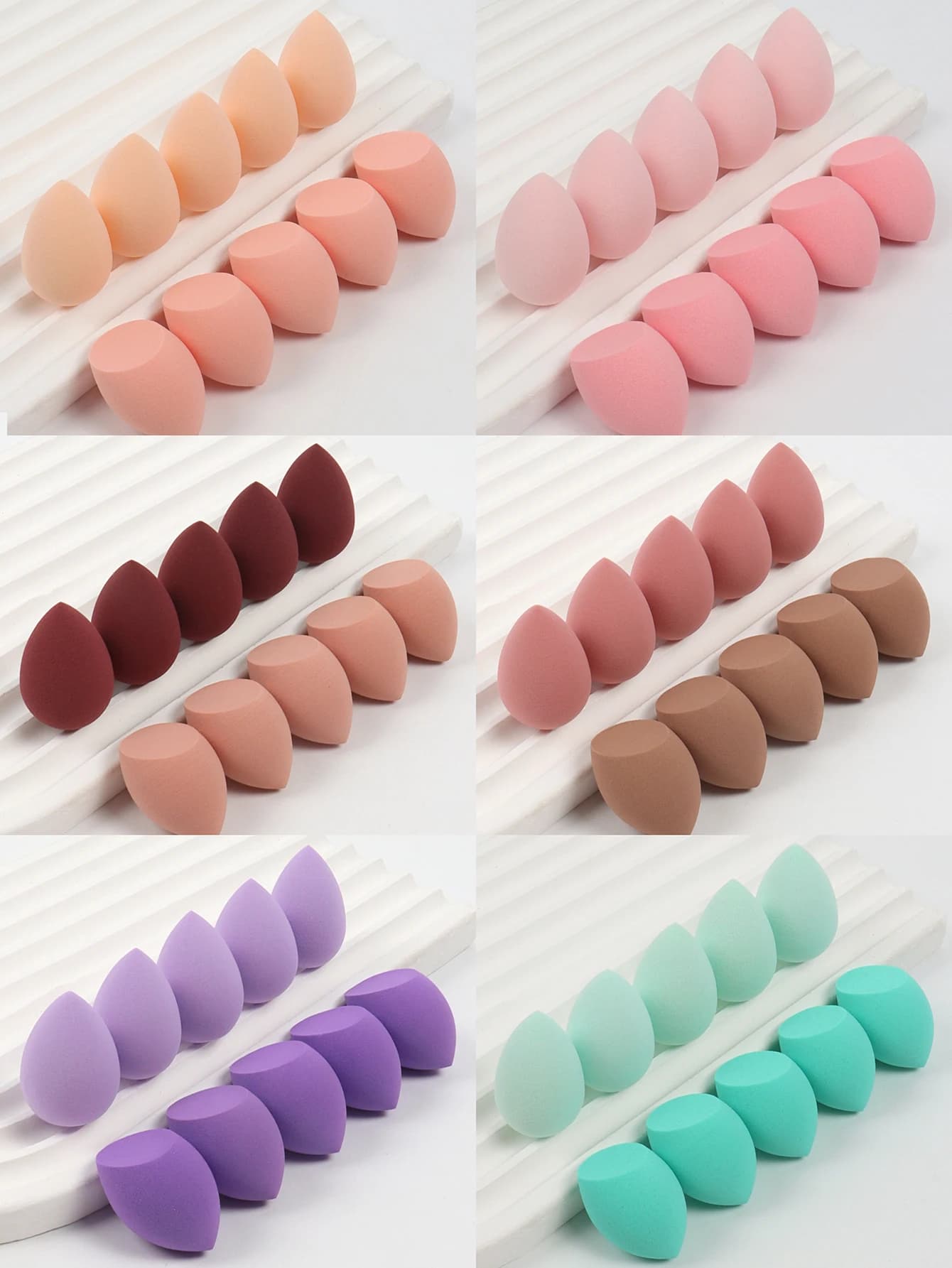 10 mini sponges for makeup (egg) blending textured beauty sponge, liquid, cream and flawless powder, multicolor makeup sponge, Lat