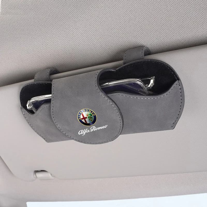 2026 Hot Adesivo Interni Auto Occhiali Clip Auto Visiera Da Sole Occhiali Da Sole Titolare Per Alfa Romeo Giulia Stelvio Giulietta 156 159 147