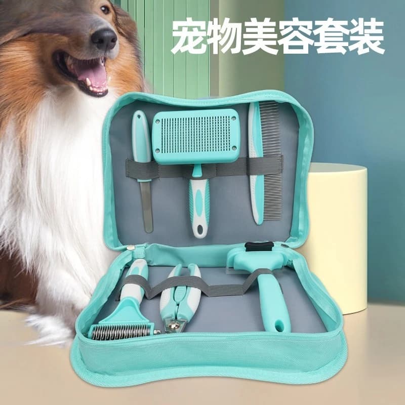 Pet Grooming Comb Set Dog Floating Hair Removing Comb Cat Knot Opening Pulling Brush Shedding Fur Cleaning Pet Grooming Supplies