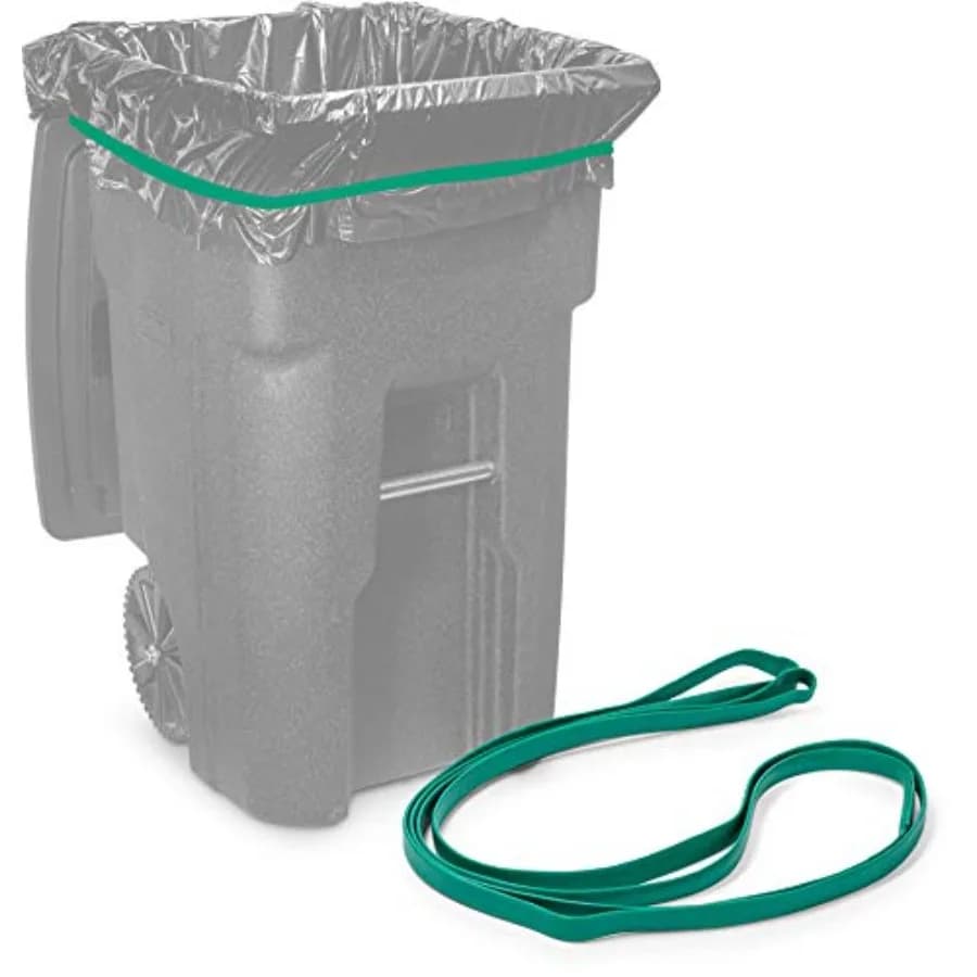 Rubber Bands for 95 Gallon Trash Cans 6 Pack Secure 95 Gallon Trash Bags Heavy Duty, Durable, Stretchable, and Reusable for 95