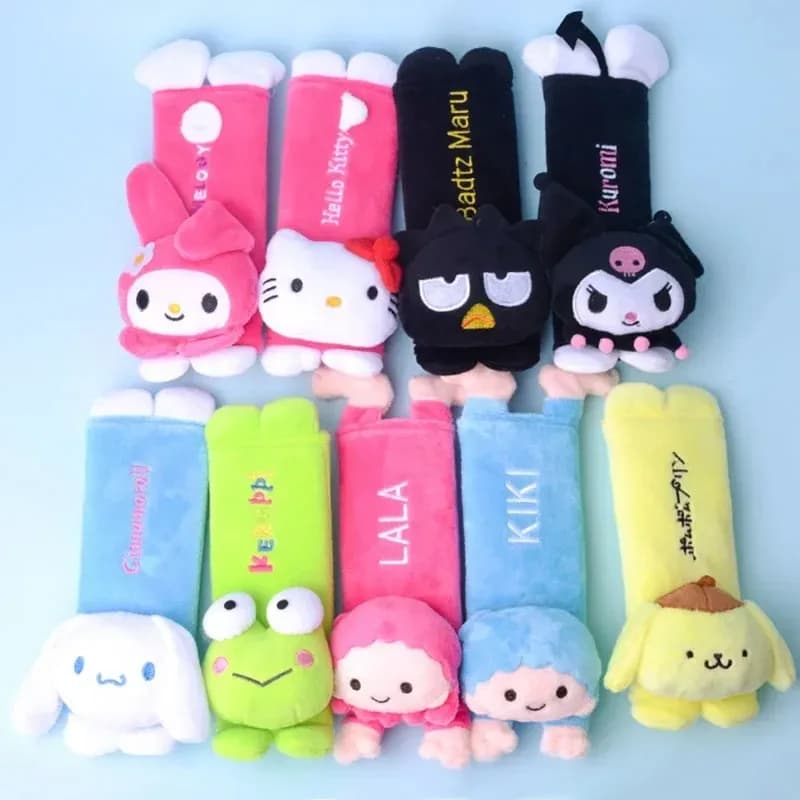 Covers Safety Belt Car 16CM Sanrio Hellokitty Melody, Decorative accessories Kawaii Cinnamoroll Kuromi for Interior Cars
