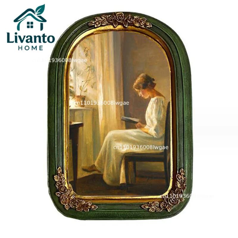 Cornice Portafoto in Resina Stile Europeo, Ornamento da Scrivania per Camera da Letto, Cornice da Appendere, Decorazione per la Casa