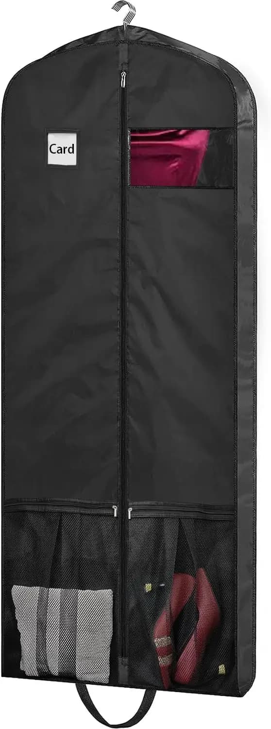 65" Extra Long Garment Bag for Gowns, Travel, Closet Storage, Foldable