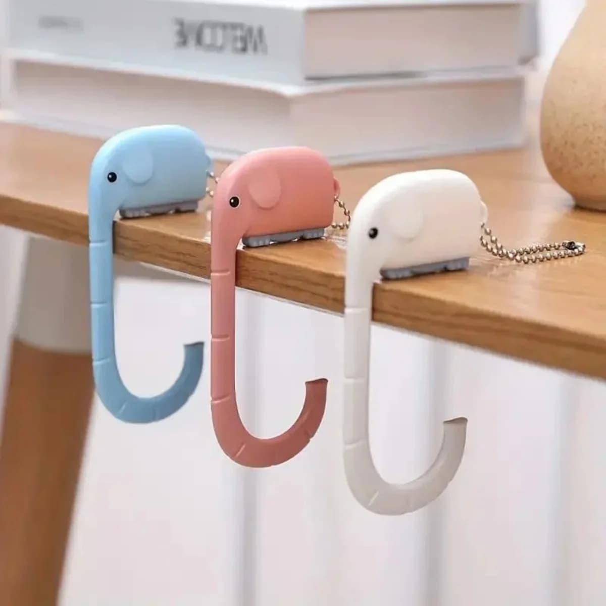 Gancio per Borsa a Forma di Elefante, Appendiborsa Portatile Pieghevole, Gancio Antiscivolo da Scrivania per Borse e Zaini