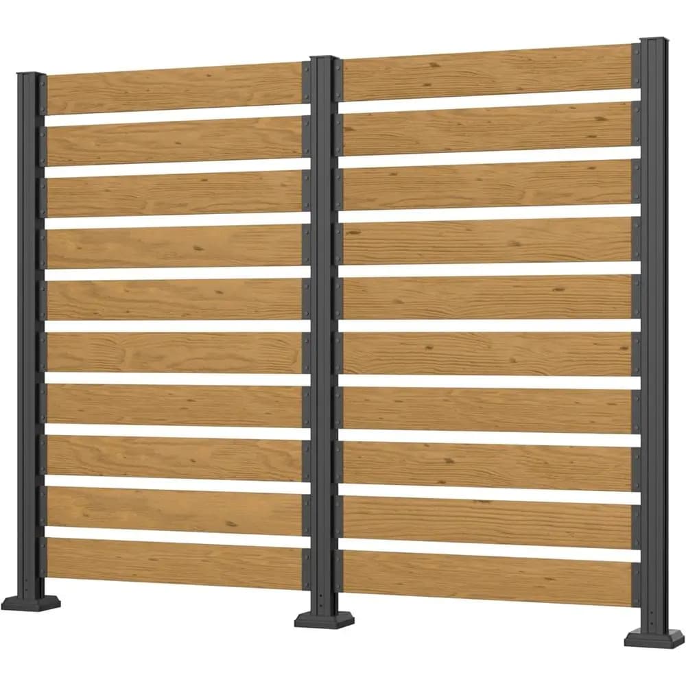 Copertura in legno per condizionatore d'aria da 78 W x 60 H per terreni duri e morbidi, 2 schermi da giardino, pannelli per la privacy con picchetti, cestino per rifiuti e attrezzatura per piscina