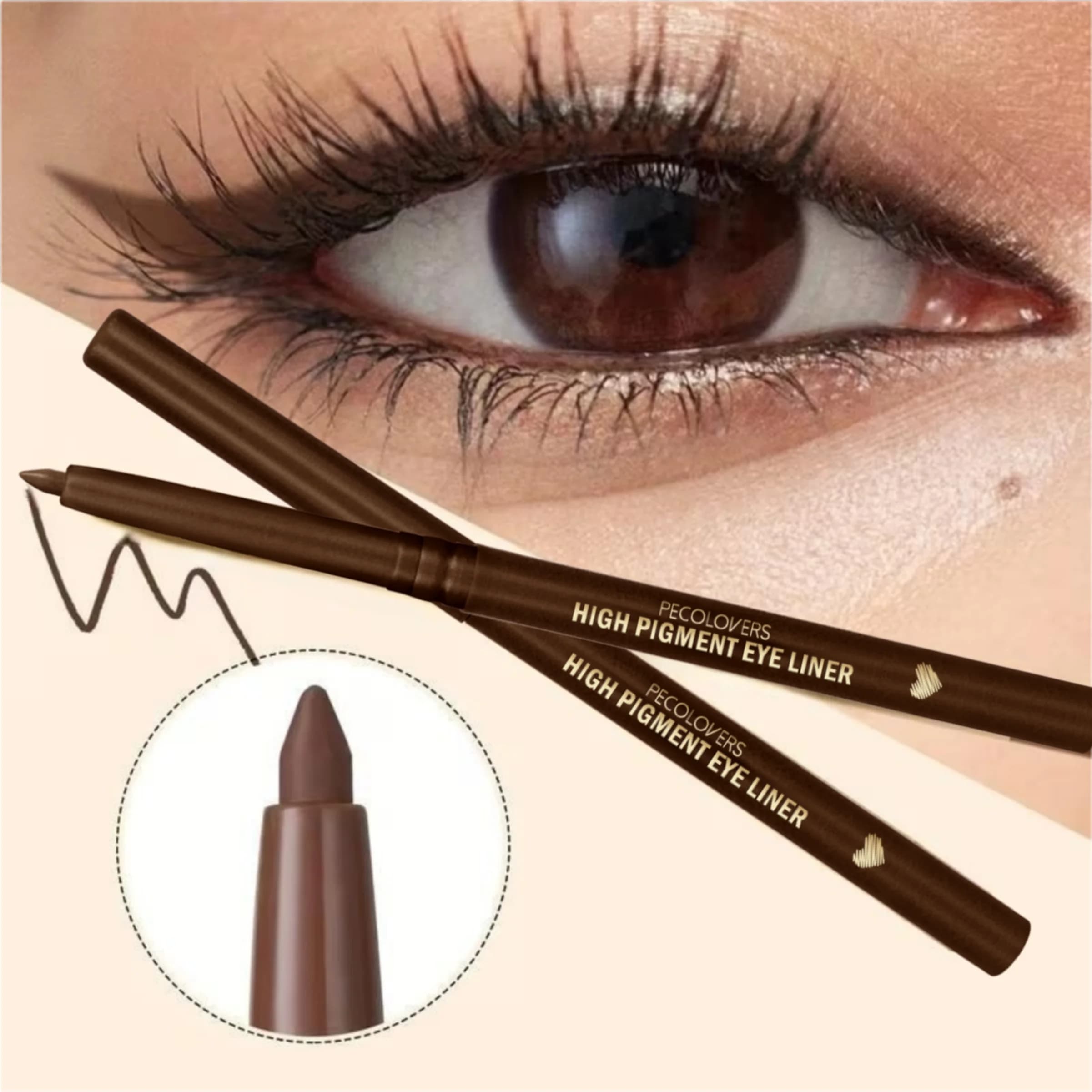 1 penna eyeliner in gel impermeabile per tutti i tipi di pelle, a lunga durata, ad asciugatura rapida, a prova di sbavature, formula in crema gel opaca, facile da controllare