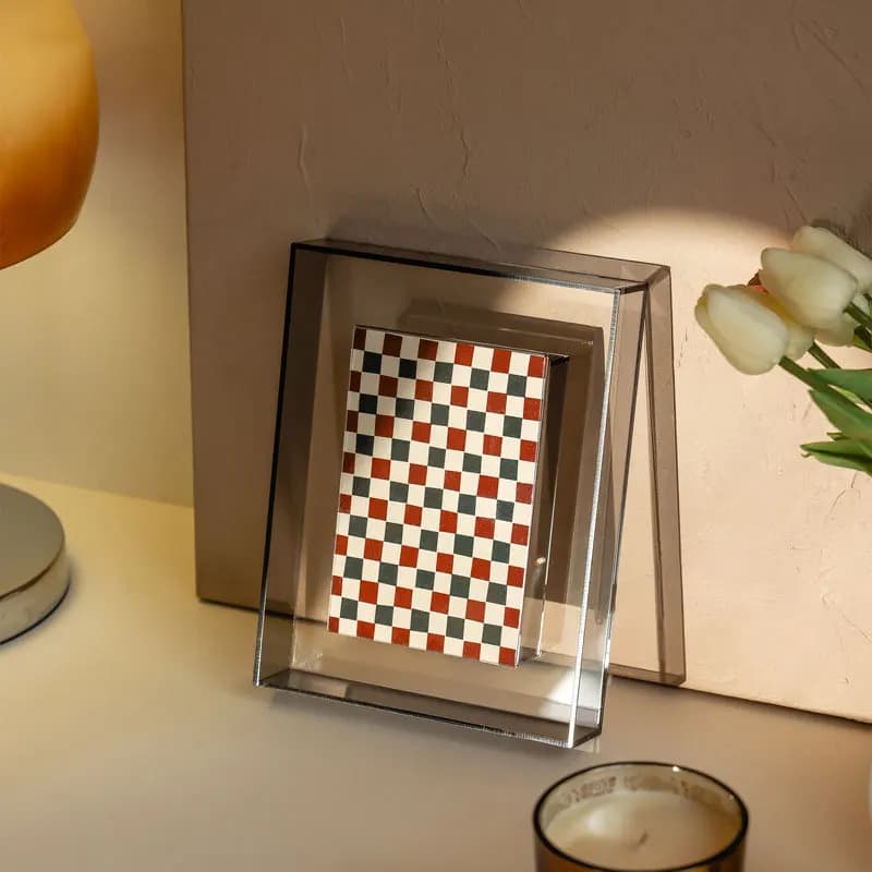 Colorful Acrylic Photo Frame Box 5 Inch Creative Picture Message Board Holder DIY Poster Mounting Display Stand Table Ornaments
