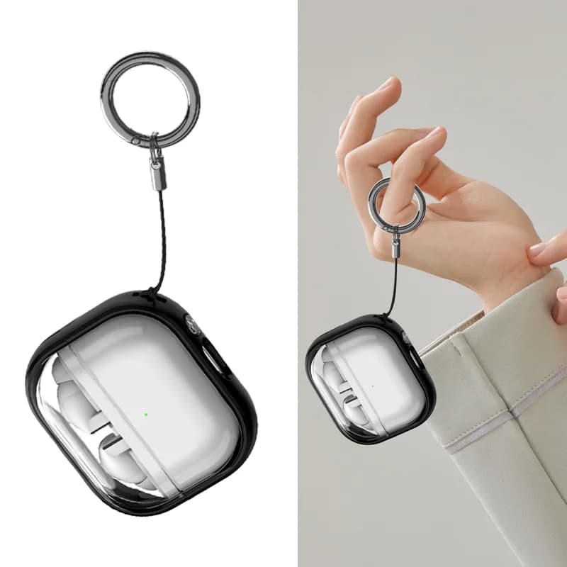 Custodia per cuffie con supporto trasparente per Samsung Galaxy Buds 3 Pro/Buds 3 Auricolari Bluetooth Scatola di ricarica Portachiavi Custodia per auricolari