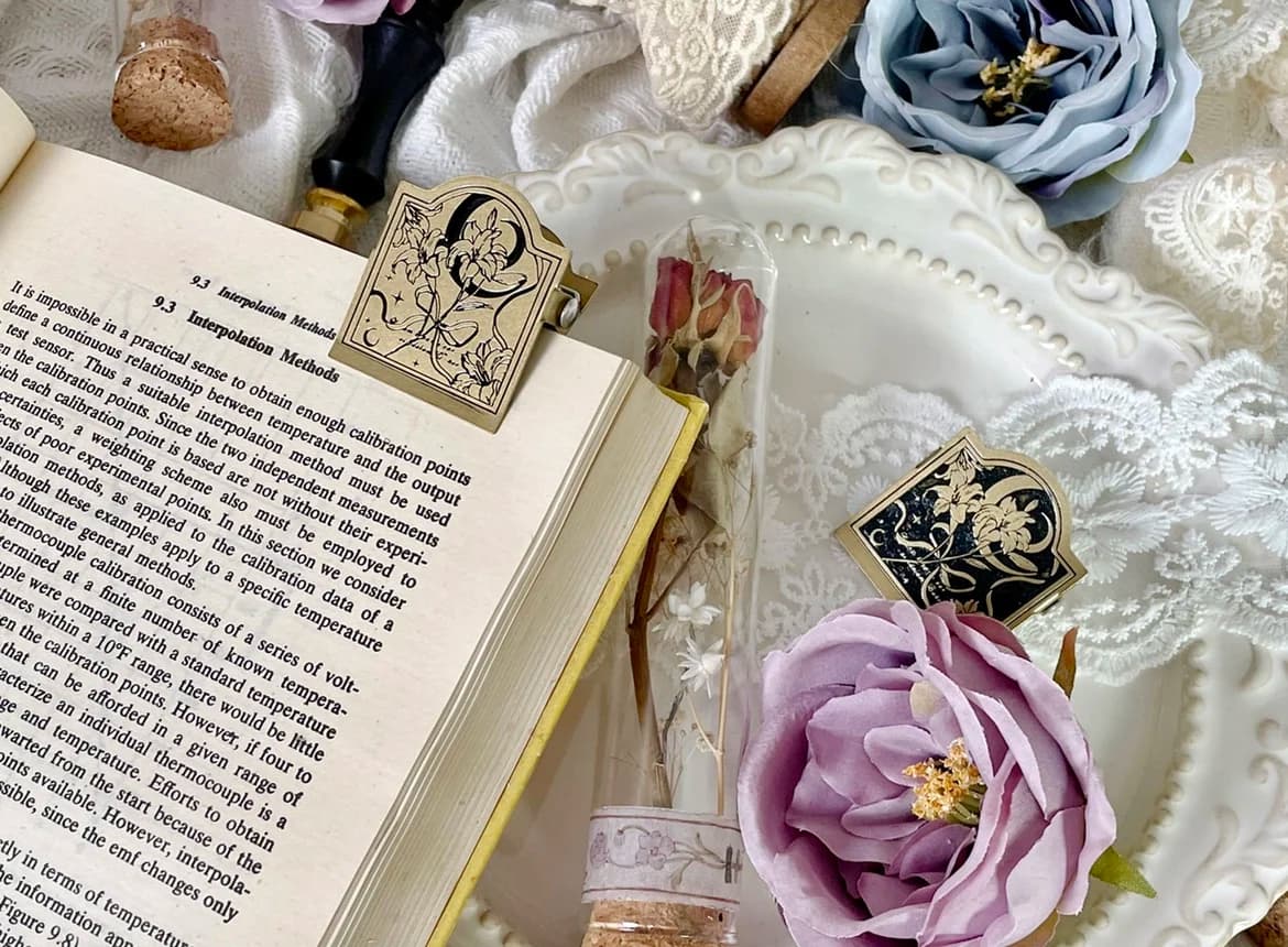 Vintage Lily TN Ottone Graffette Ufficiale Notebook Decorazione Carino Shot Puntelli Planner Stazionario Reciepts Raccoglitore Clip