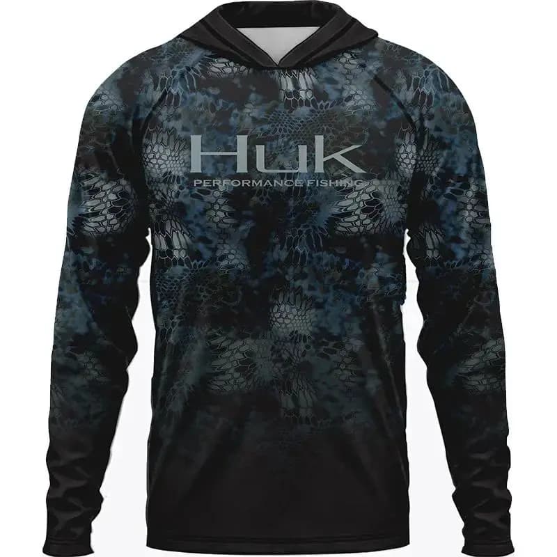 Tuta da pesca con cappuccio stampata in 3D da uomo Felpa con cappuccio traspirante ad asciugatura rapida a prova di sole Fitness all'aperto Sport casual Top a maniche lunghe