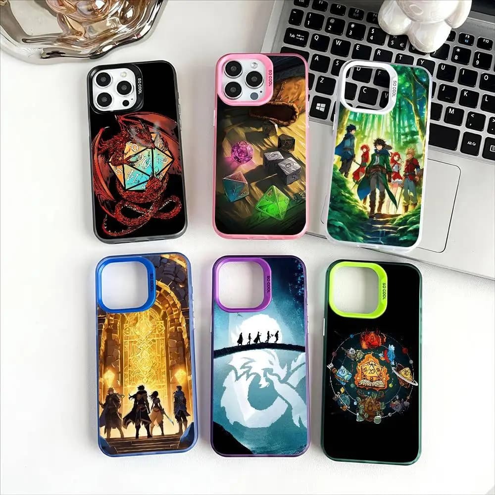 Gioco D-Dungeon D-Dragones Custodia per telefono per iPhone 11 12 13 14 15 16Pro Max Plus Proteggi la copertura del telefono placcatura