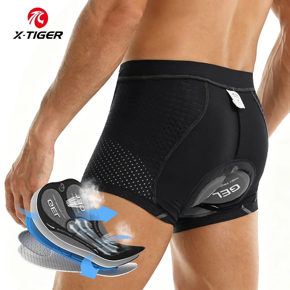 X-TIGER Men's Cycling Intimate With Boxer MTB Padded Gel 5D Cycling Shorts Road Bike Intimate Cycling Equipment