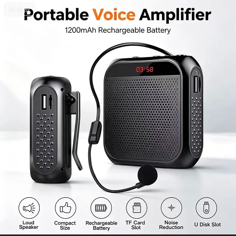 Loud Sound Megaphone Bullhorn Audio Amplifier Loudspeaker System Speaker Amplified USB Voice Microphone Megafon Teachers Speech