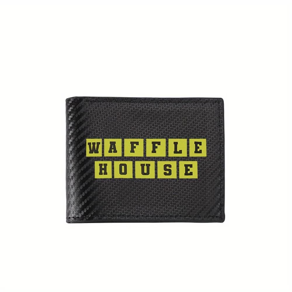WAFFLE HOUSE Ristorante Segnaletica Portafogli da uomo Affari semplici Design moderno ed elegante con stampa Regali per padre fidanzato Natale