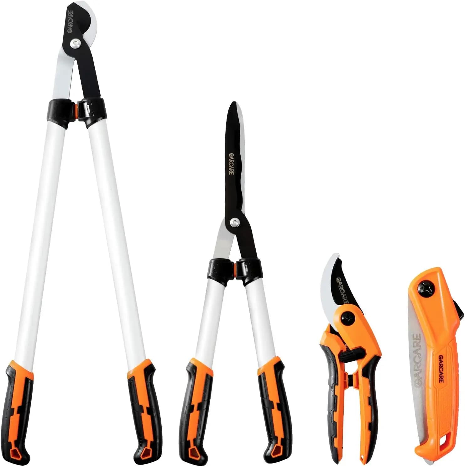 Hedge Clippers Pruning Shears 4 in 1 Set Garden Pruning Tool Set | High Carbon Steel, Lopper, Folding Saw, Branch Cutter, Tree Pruner, Garden Scissors, Heavy Duty, Tree & Shrub Care Kit