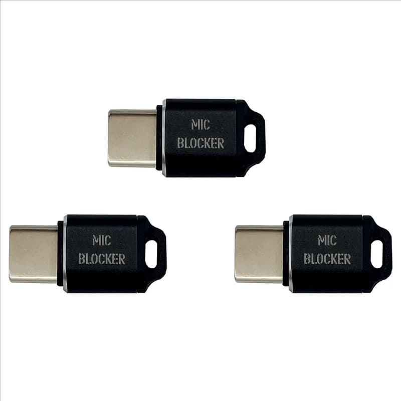【GLAD】 Blocco microfono 3X Blocco microfono USB C Blocco microfono Protezione di sicurezza audio per qualsiasi dispositivo USB C Nero