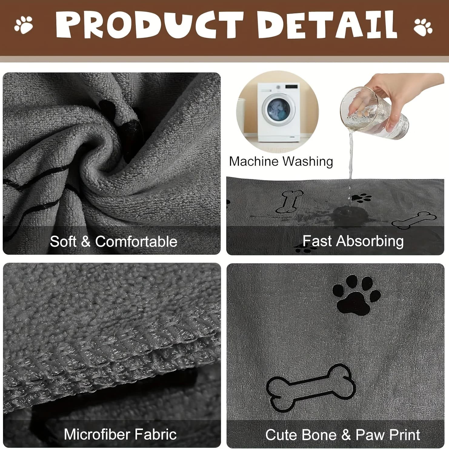 1pc Quick-Drying Microfiber Dog Towel Absorbent Pet Bath Product Fiber Quick-drying Bath Towel Car Wiping Cloth Pet Supplies dog towel dog dog robe reczniki kapielowe dog robe