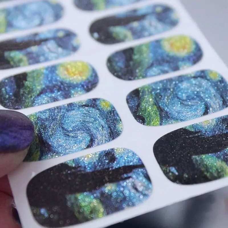 14 punte/foglio Involucri per unghie Van Gogh's Sky Nail Art Decalcomanie Fai da te Bellezza Manicure Decorazione Adesivi Nail Tattoo