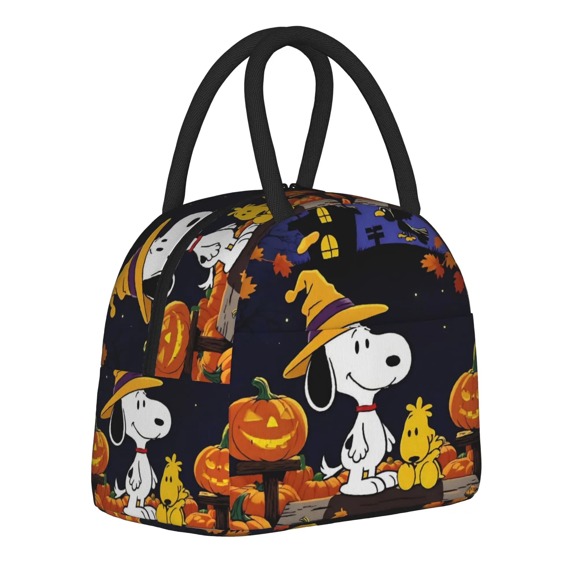 S-Snoopys Halloween Insulated Lunch Bag Thermal Bag Reusable,Lunch Container High Capacity Lunch Box Tote Food Handbags Beach
