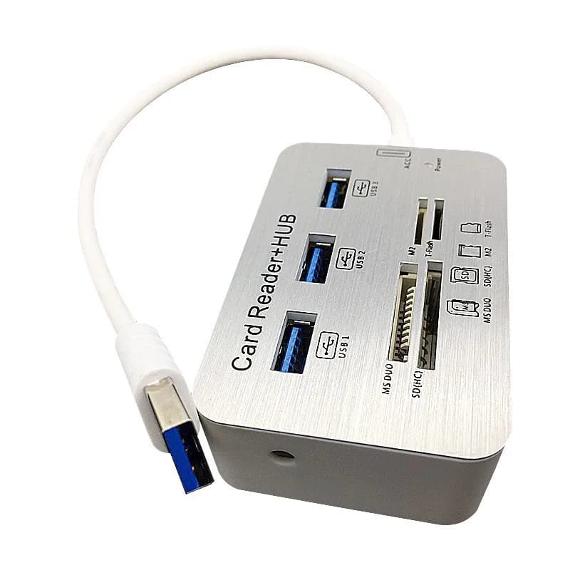Hub USB a 3 porte TIPO C 3.0 HUB + 4 porte espansore SD TF MS, adattatore per lettore di schede di memoria M2 MMC per tastiera mouse portatile U Disk PC