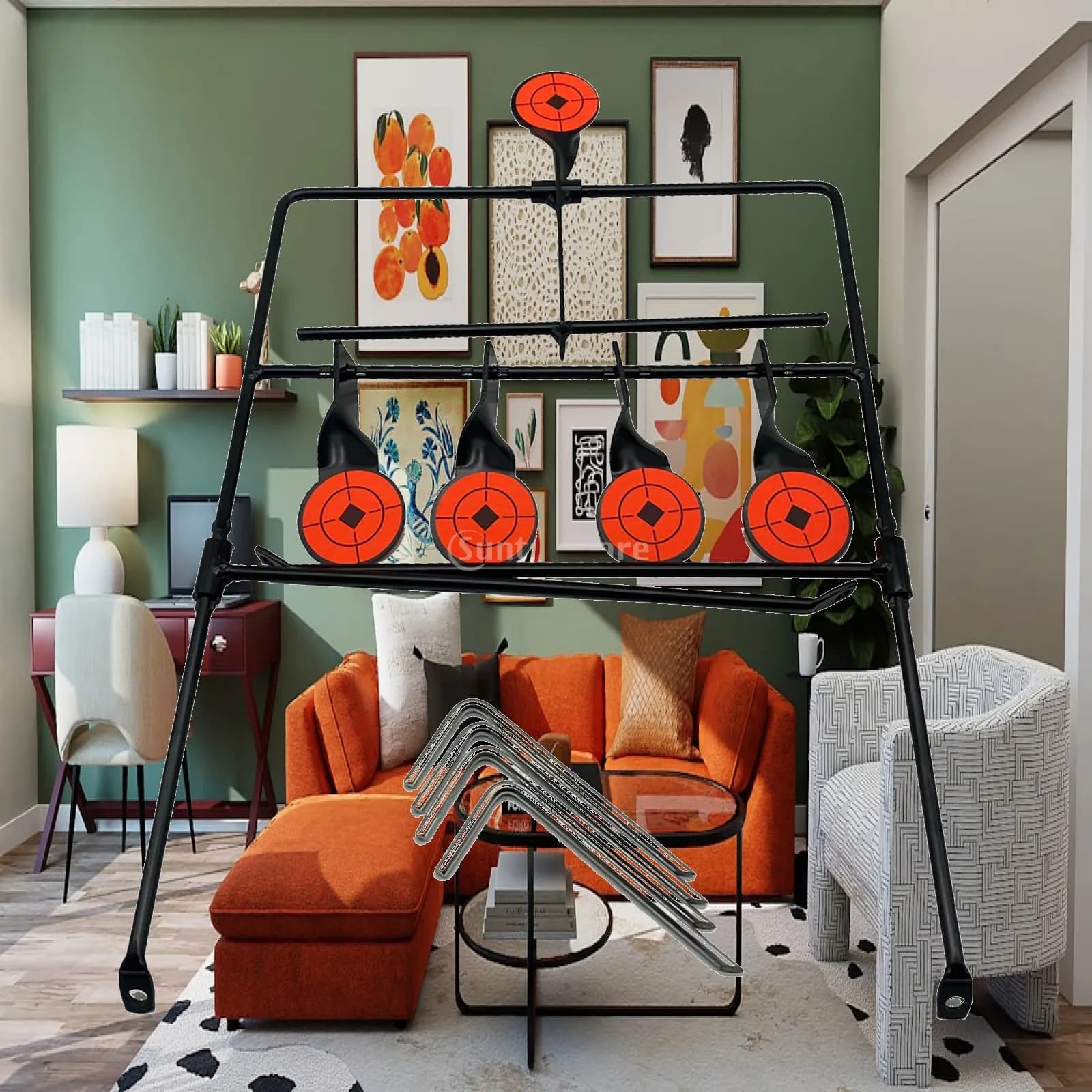 Carbon Steel , Self Resetting Targets Stand, Archery Training