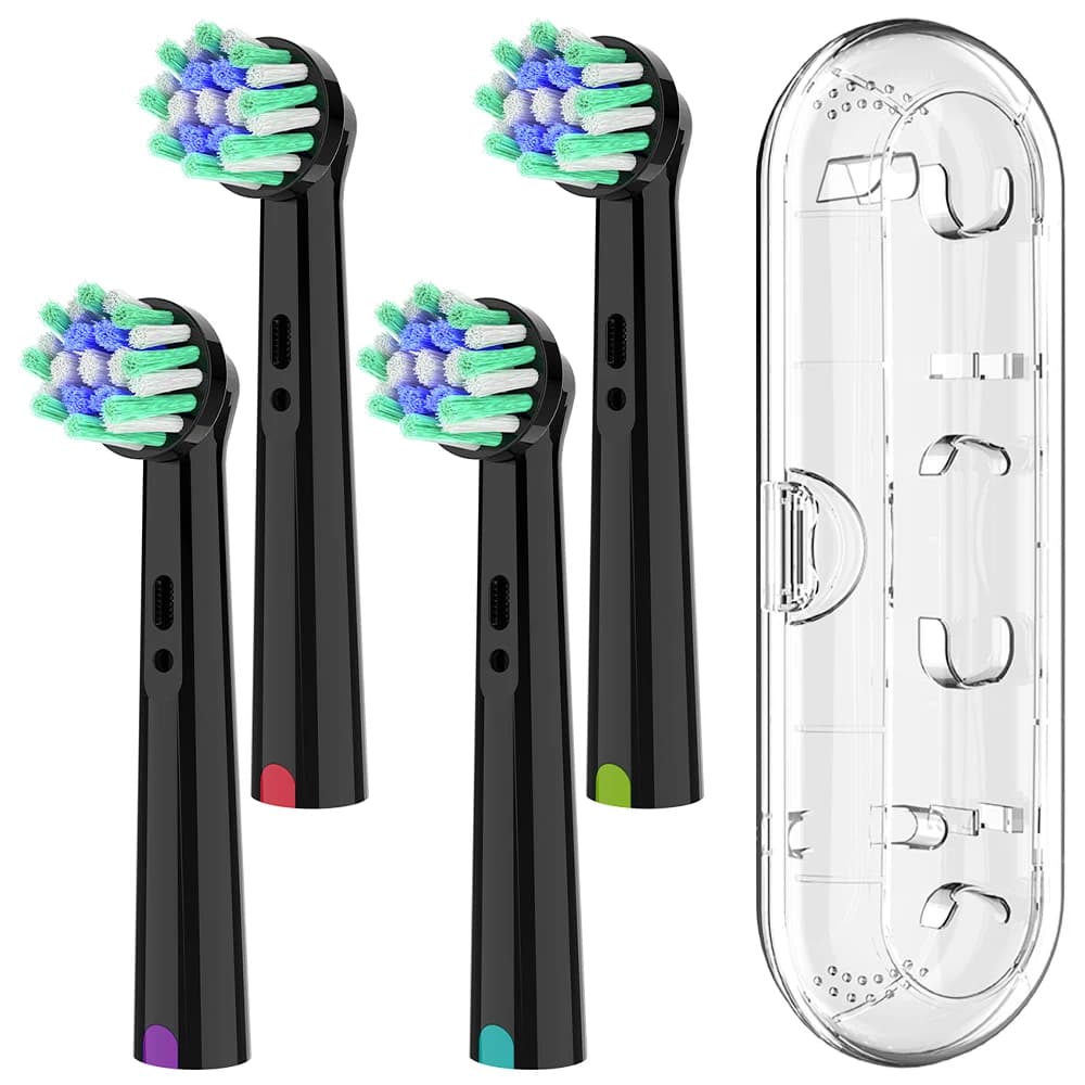 Set of 4 Cross Clean Spare Parts and Transparent Brush Box Compatible with Oral B Electric Brush