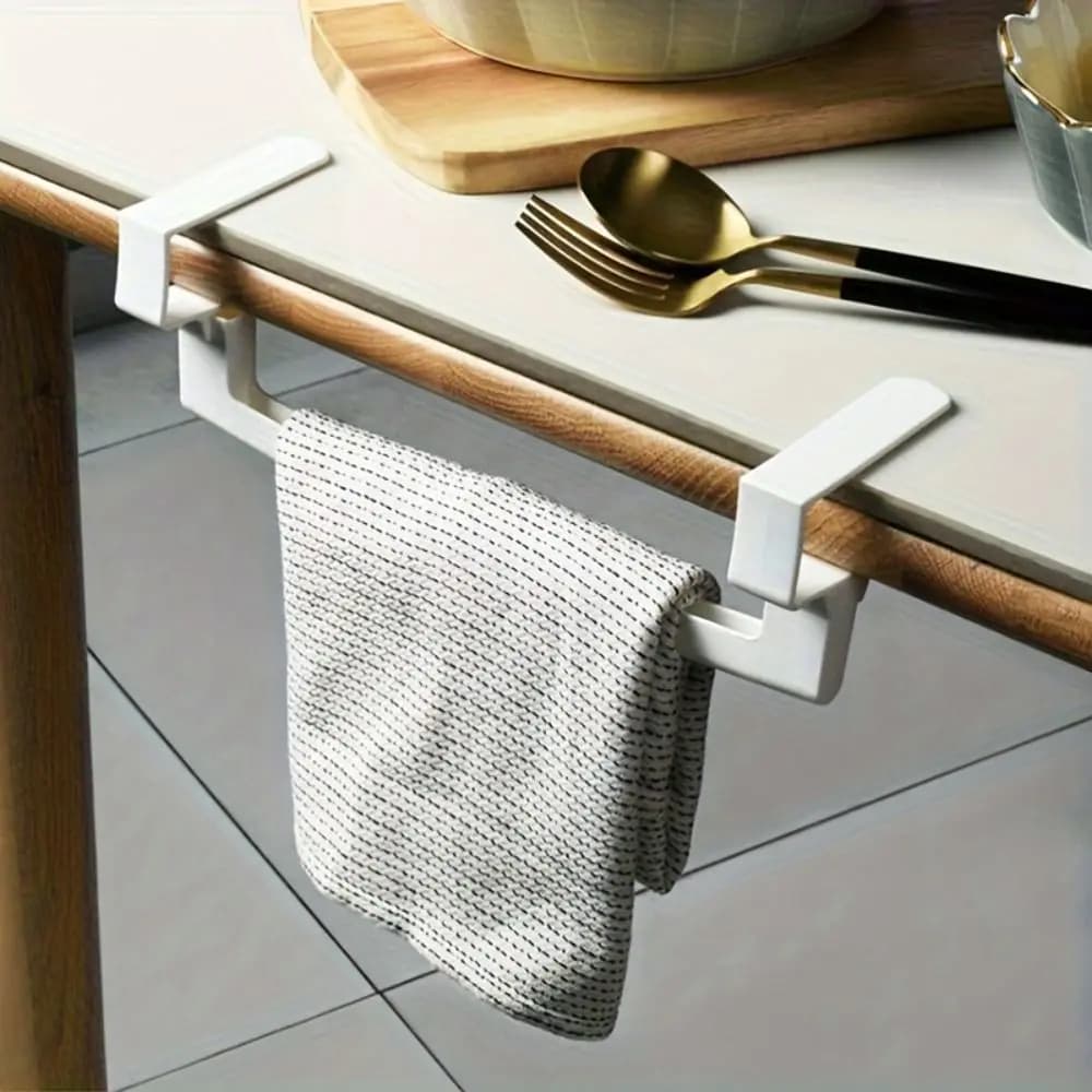 Portasciugamani Durevole Senza Foratura, Appendiasciugamani Bianco Facile da Montare, Porta Asciugamani in Plastica Rigida, Organizzatore per Bagno