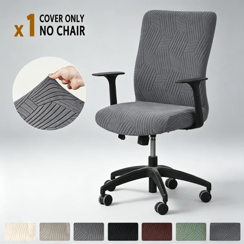 1 Pezzo Coprisedia da Ufficio in Jacquard Elasticizzato, Fodera Antimacchia per Sedia da Gaming Girevole, Funda Silla Escritorio