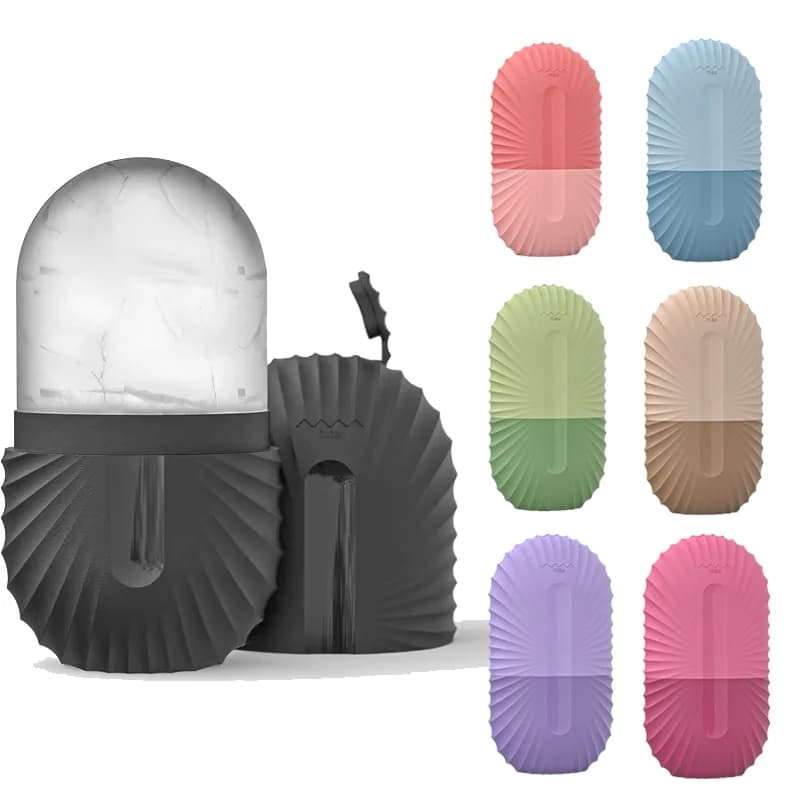Rullo per il viso con ghiaccio, prodotti di bellezza per massaggio con cubetti di ghiaccio, stampo in silicone per ghiaccio contro il gonfiore degli occhi, rullo facciale con ghiaccio per restringere i pori