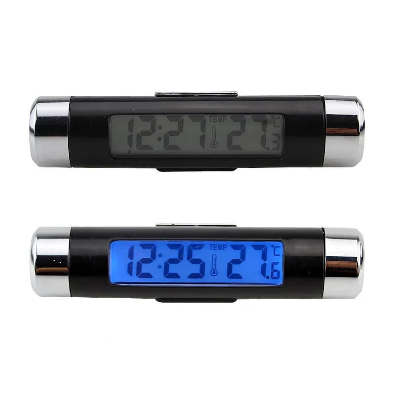 Car Digital Clock Temperature Display Electronic Clock Thermometer Auto Electronic Clock LED Backlight Digital Display Clock