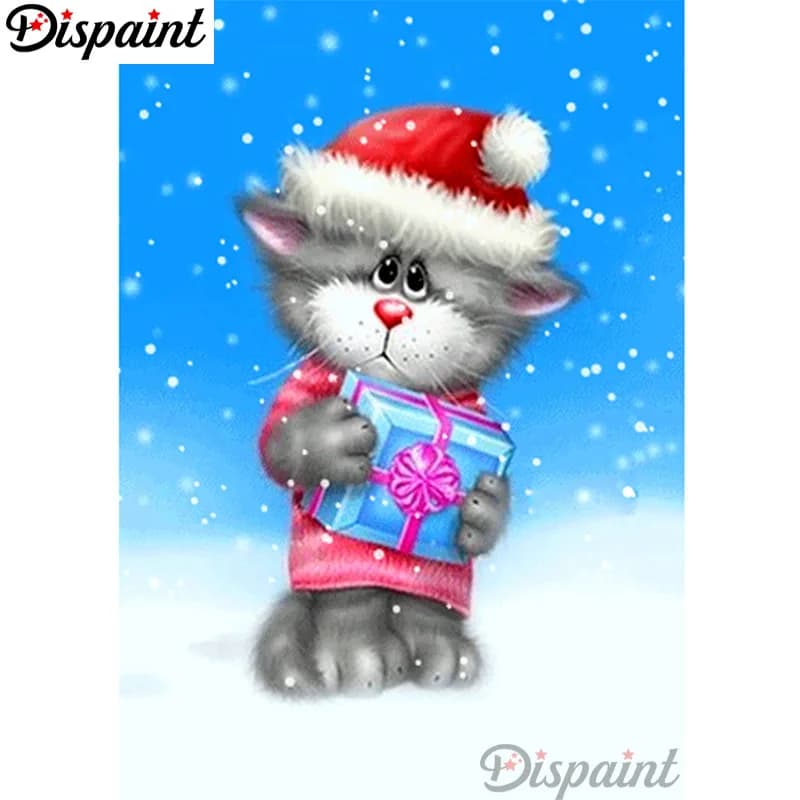 Dispaint Pieno Quadrato/Rotondo Trapano 5D Pittura Diamante FAI DA TE "Gat dei cartoni animati regalo" 3D Ricamo Punto Croce Complementi Arredo Casa Regalo A10157