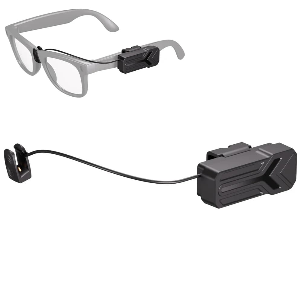 Ultra Light 400mAh Wearable Power Bank for Meta Glasses Skyler Headliner HSTN Display 2 Charges No Cable Clutter