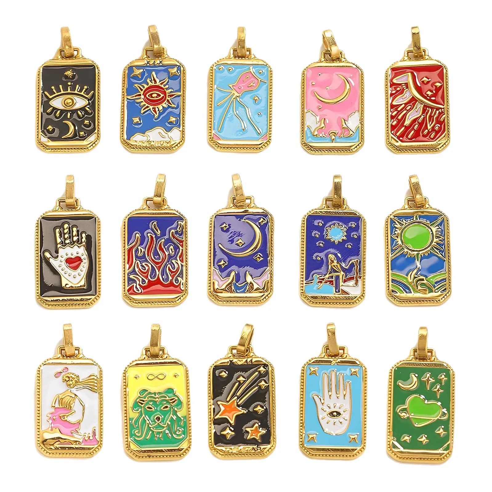 Accessori dei monili di DIY del pendente della carta dei tarocchi dell'acciaio inossidabile 2pcs/lot