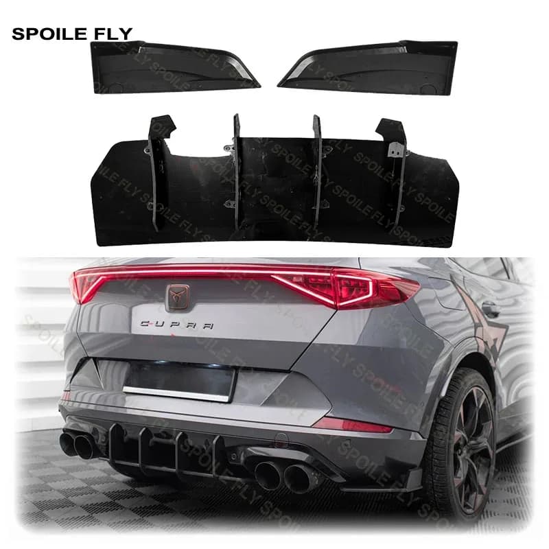 Kit Carrozzeria per Cupra Formentor MK1 2020-2024, Stile M4, Diffusore Posteriore, Splitter, Spoiler, Protezione Paraurti, Nero Lucido in PP