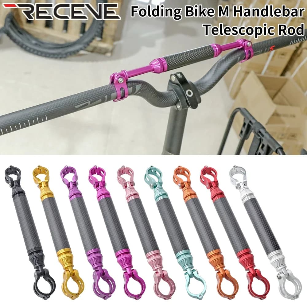 RECEVE Bici pieghevole Asta telescopica Bicicletta a forma di M Manubrio Brace Bridge Extender Supporto manubrio a forma di rondine per Brompton