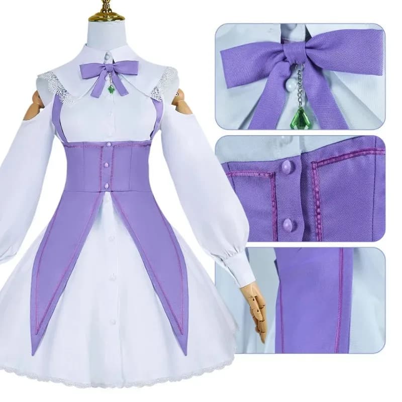 Anime Re Life in A Different World From Zero Emilia Theatre Edition Incontri Abito Costume Cosplay Parrucca uniforme Set completo Abito da festa