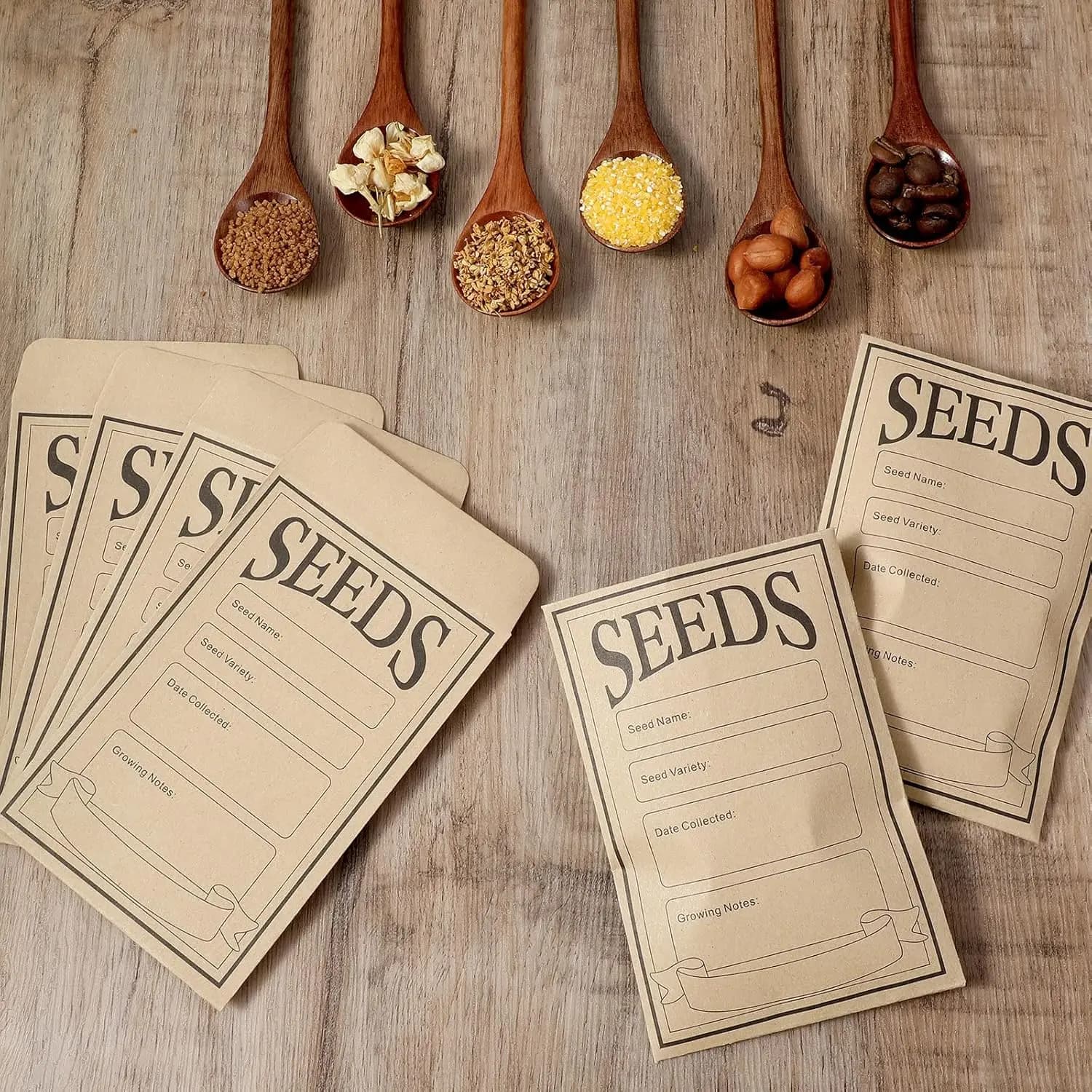 100 Reusable Kraft Card Envelopes for Semi Conservation, Planters for Seeds and Vegetables