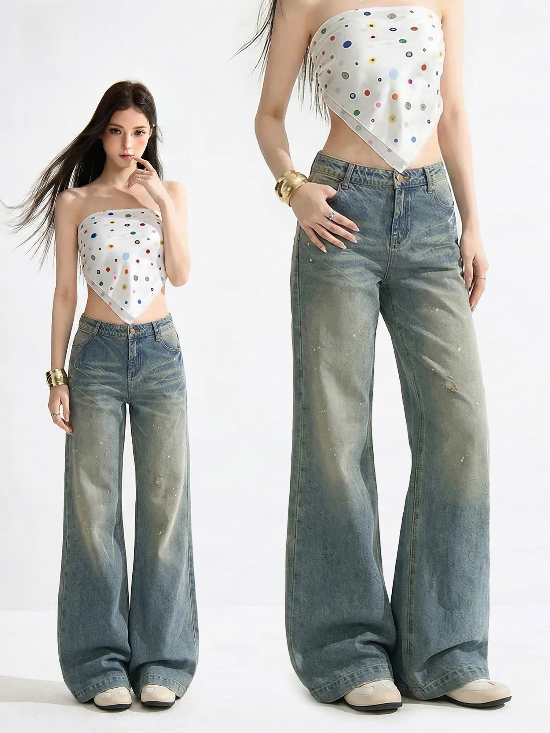 Jeans a Vita Bassa e Gamba Dritta per Donna, Pantaloni in Denim Slim Fit Estivi, Stile Americano, Casual, per Signore