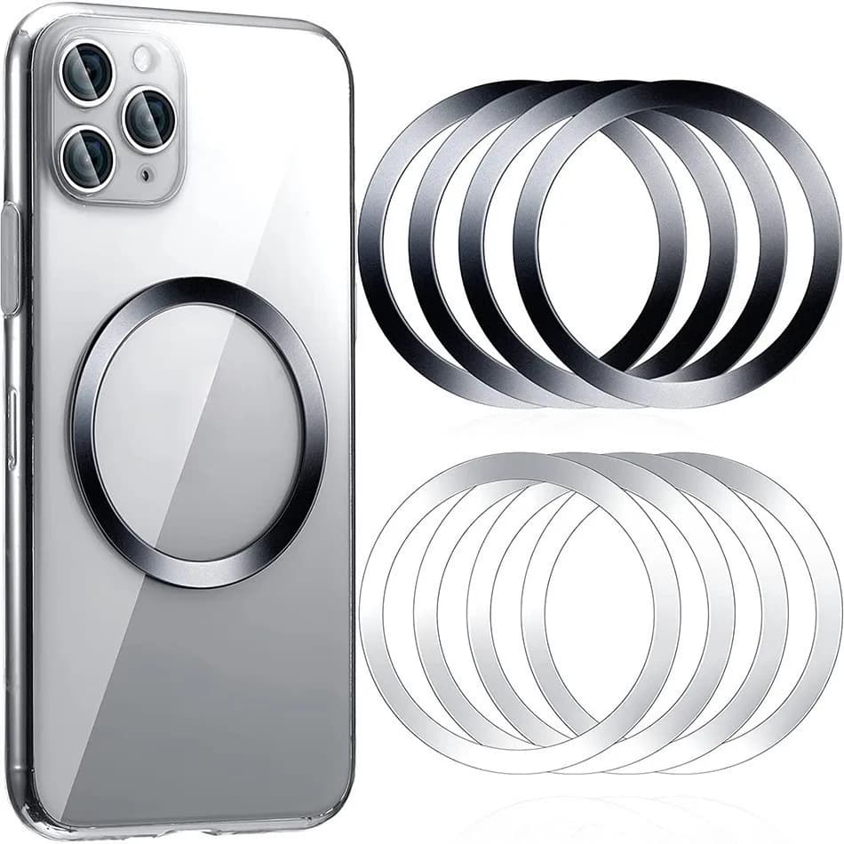 Anello magnetico in metallo per telefono cellulare Magsafe Adesivo per piastra telefonica Android Anelli circolari per adesivi posteriori con supporto per caricabatterie wireless
