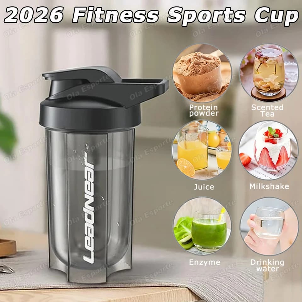 New in Portable Milk Shake Protein Powder Mixing Cup Fitness Drink Bottle for Gym Shake Bottles Loss-proof Sports Water Bottle