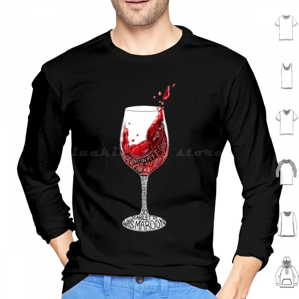 So Scarlet It Was Felpe con cappuccio a maniche lunghe Scarlet So Scarlet It Was Legacy To Leave Wine Rose Wine Glass Mezzanotte Mezzanine
