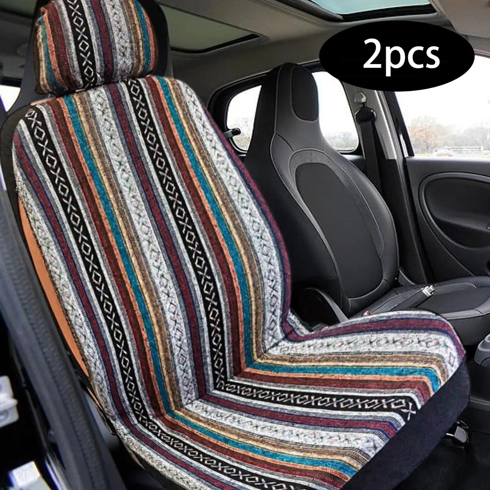 Universal Car Seat Covers with 2mm Sponge, Breathable & Washable, Front Seat Protection, Improved Style