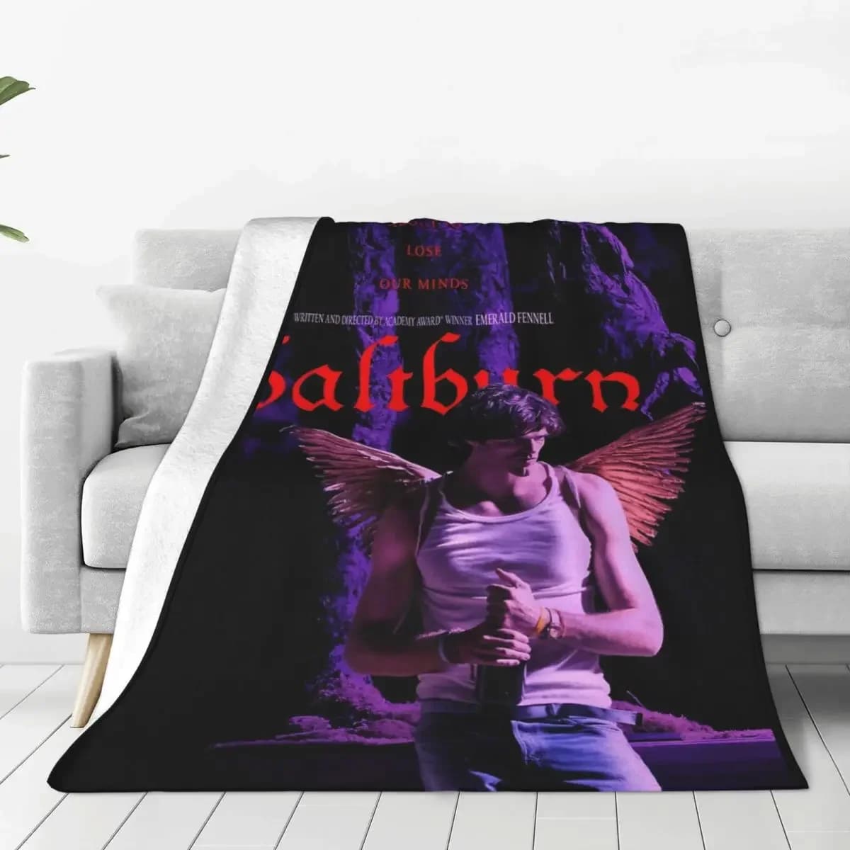 Saltburn 2023 A24 Film Poster Jacob elorddi coperta velluto aria condizionata coperte portatili per Home Office tappeto pezzo