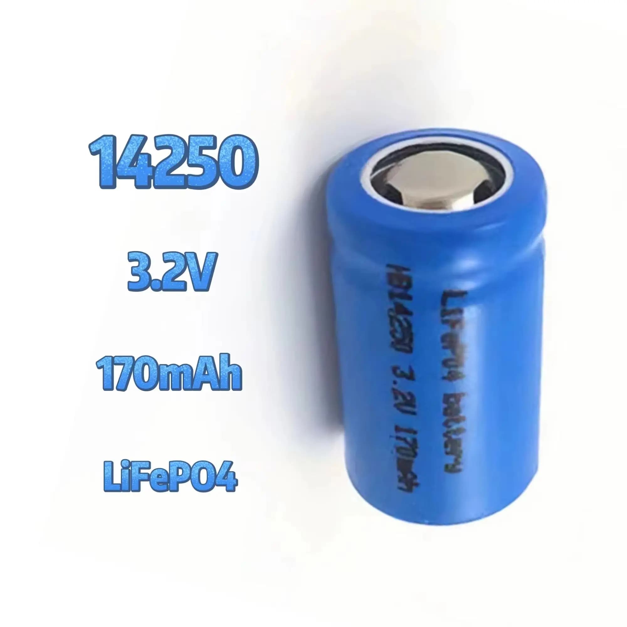 1PCS 14250 LiFePO4 batteria 3.2V 170mAh 1 2AA Caricatore per allarme di fumo Mirino laser a infrarossi Torcia Telecamere Walkie-talkie Giocattolo