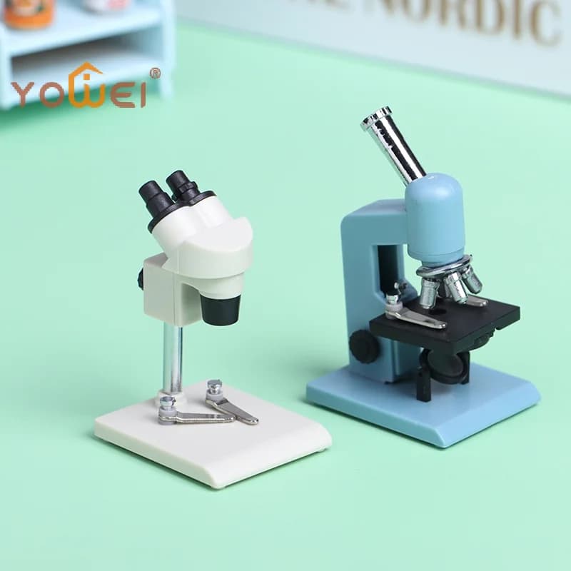 Ultimo Modello di Microscopio in Miniatura 1:12 per Casa delle Bambole, Attrezzatura da Laboratorio, Decorazione per Scenari Sperimentali, Giocattolo