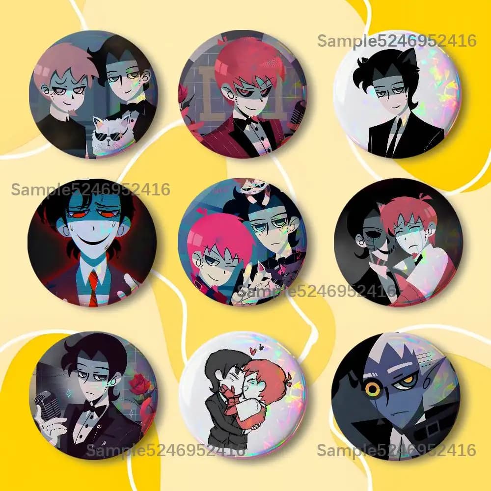 V-Vincent The Secret Of Myers Laser Badge Round Creative Pins Brooch Niche Design Brooch for Backpack Lapel Pins Accessories