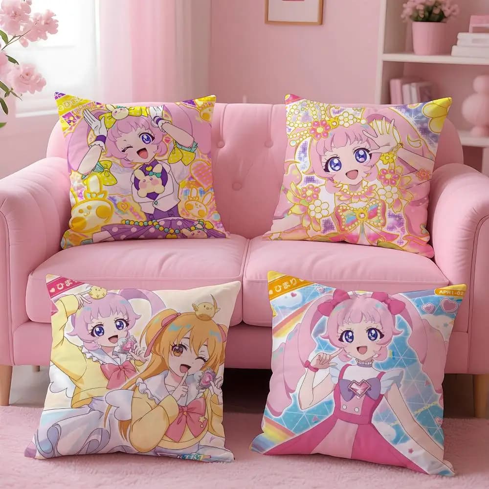 Cute cushion cover H-Himitsu no AiPri, comfortable reversible cushion cover, ideal for car, sofa, bedroom and more