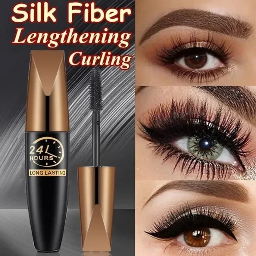 5D Waterproof Mascara Extends Female Makeup Eyelash Extension Waterproof Mascara Black Silk Fiber Mascara New