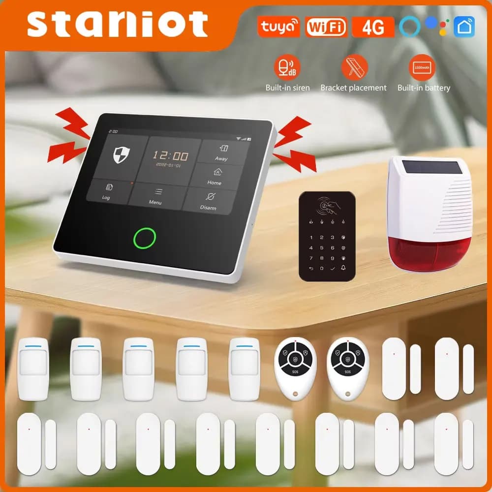 Staniot WiFi 4G sistema di sicurezza domestica protezione di sicurezza Wireless Tuya Smart Home sensori di allarme sirena integr